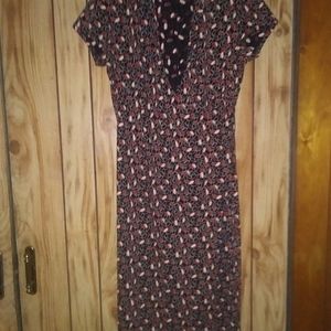 Black with print collared dress